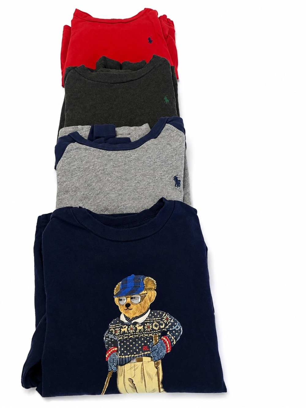 Polo by Ralph Lauren Kids Long-Sleeve Crewneck Shirt - Navy Bear